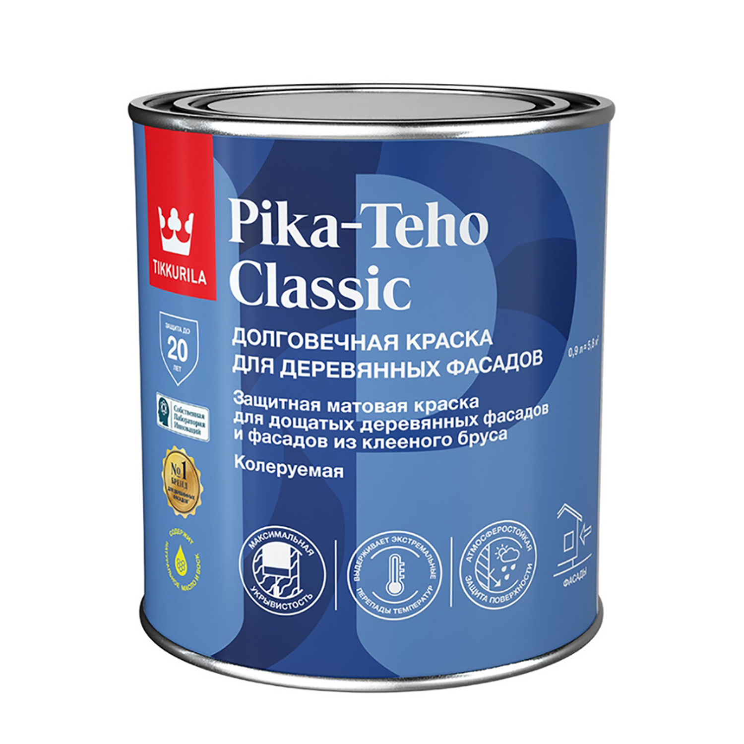 Краска для деревянных фасадов Tikkurila PIKA-TEHO CLASSIC C матовая 0,9л