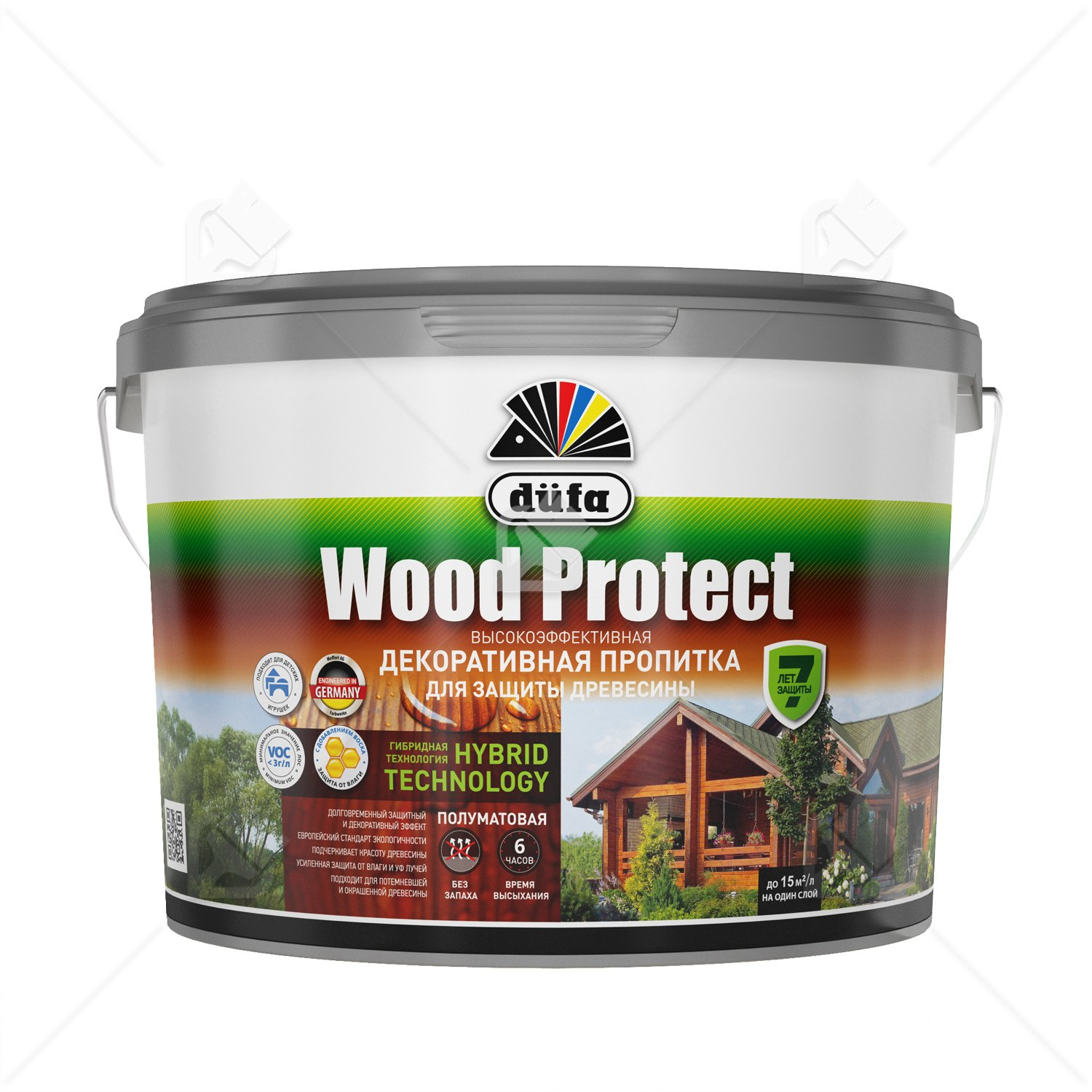 Пропитка декоративная для защиты древесины Dufa Wood Protect тик 2,5 л.