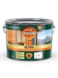 Пропитка декоративная для защиты древесины Omnitex Ultra AWB полуглянцевая белая 9 л
